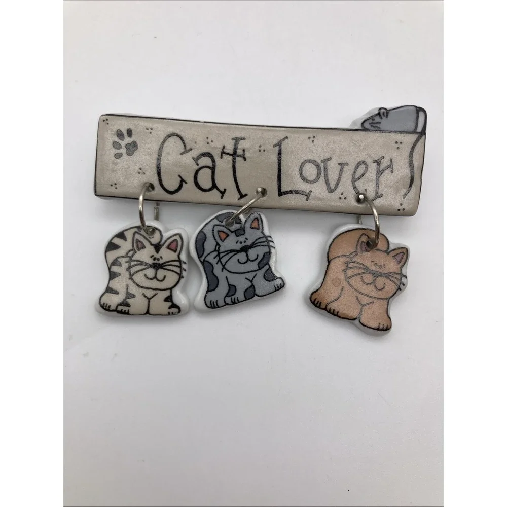 Lot Of 6 Cat Pins Stocking(Hallmark-Moves), Pumpkin, Black Cats, Cat Lover